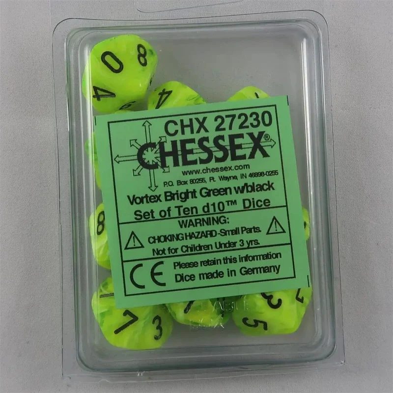 Chessex Vortex Bright Green 10 x W10 Set