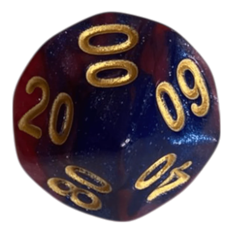W10-0 Glitzerwürfel in Blau/Rot