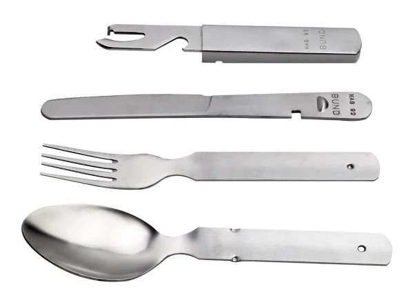 A. Blöchl Feldessbesteck, BW, schwere Ausführung, 4-Teilig