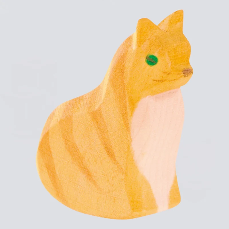Ostheimer Holzfigur Katze sitzend