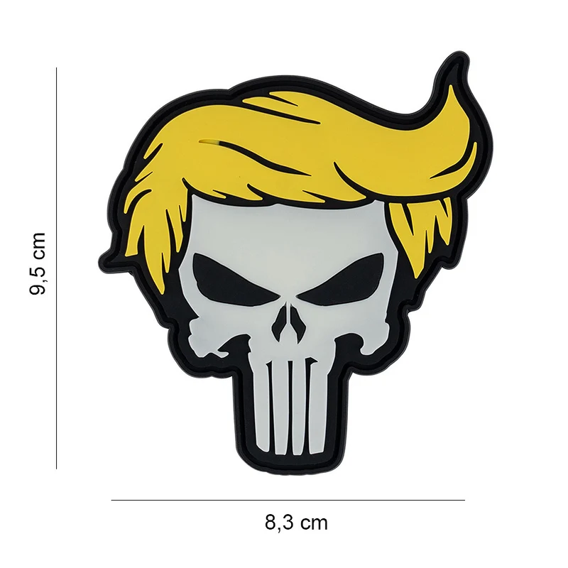 Patch 3D PVC Punish skull yellow hair glow in dark