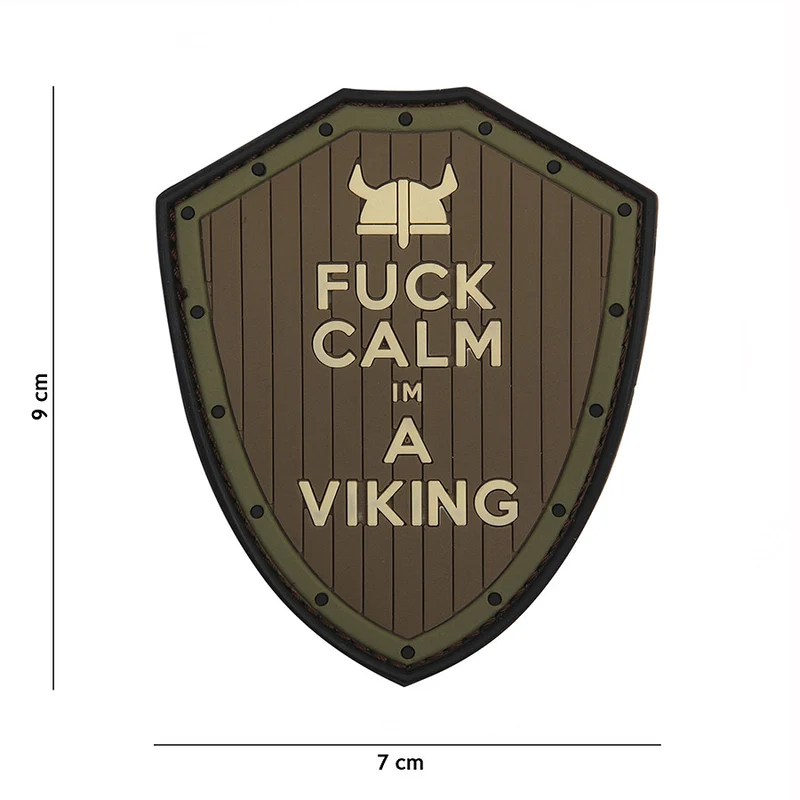 Patch 3D PVC Fuck Calm braun/grün