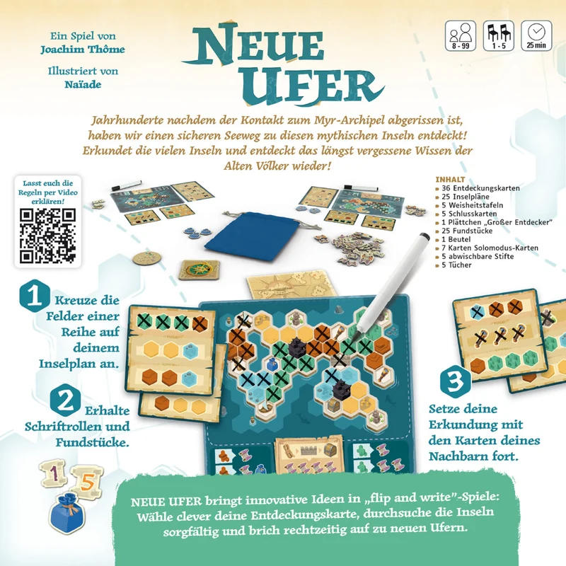 Neue Ufer - Flip 'n' Write Sammelspiel für Familien