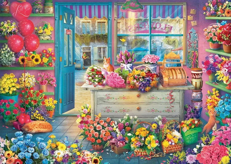 Bunter Blumenladen – 1.000 Teile Premium-Puzzle