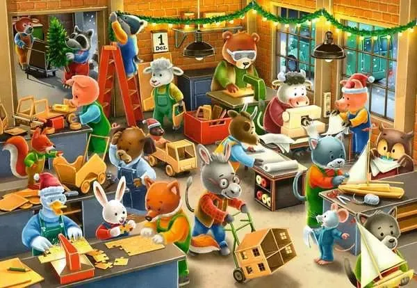 Puzzle Weihnachtswerkstatt – Kinderpuzzle 2×12 Teile