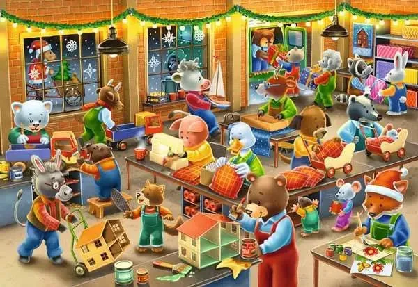 Puzzle Weihnachtswerkstatt – Kinderpuzzle 2×12 Teile