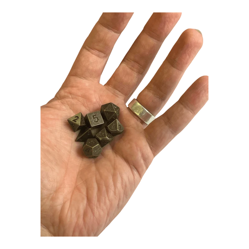 Mini Messing Würfel-Set (10mm)