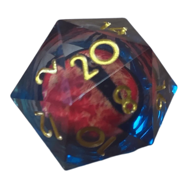 Drachenaugen-Würfel Blau-Rot W20