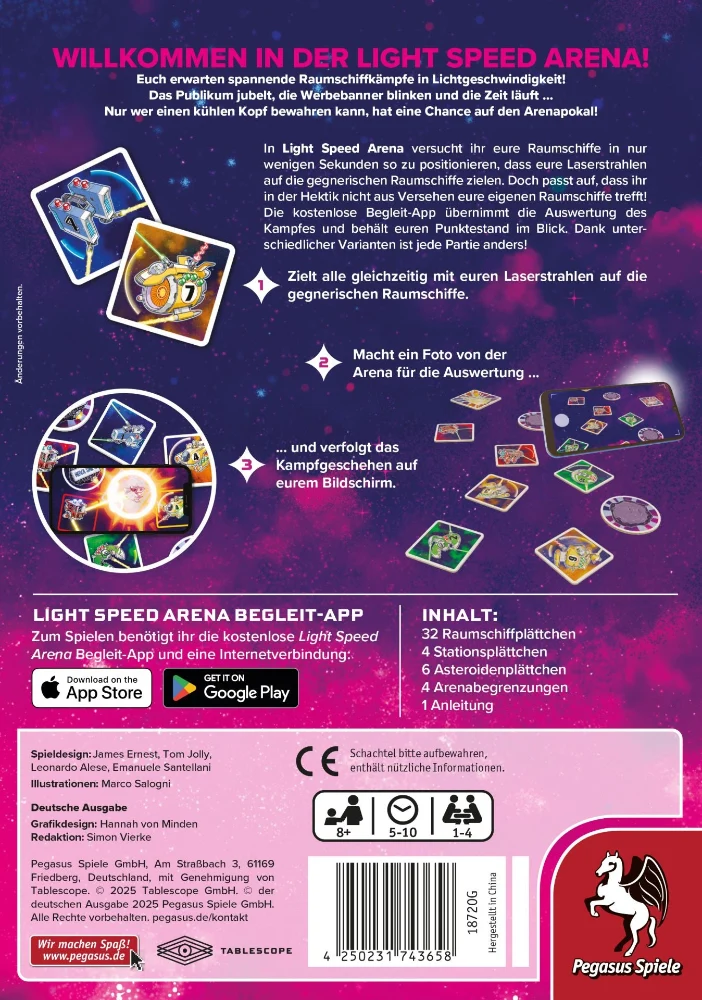 Light Speed Arena - App-gesteuertes simultanes Kartengefecht im All