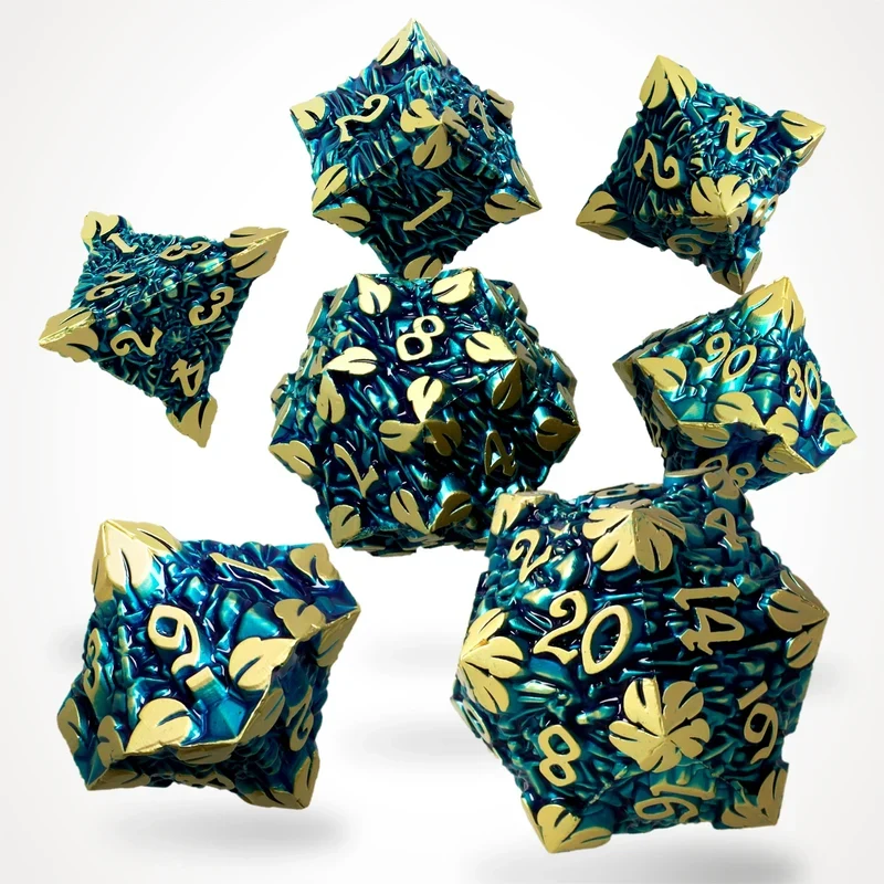 Golden Canopy Metal RPG Dice Set, sprachunabhängig