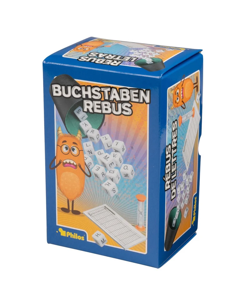 Buchstaben Rebus Wortspiel mit Würfeln – Philos