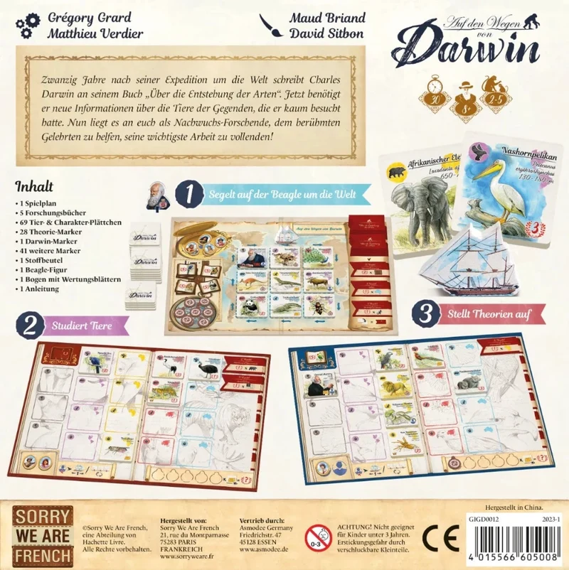 Auf den Wegen von Darwin - Plättchen-Sammelspiel für Familien