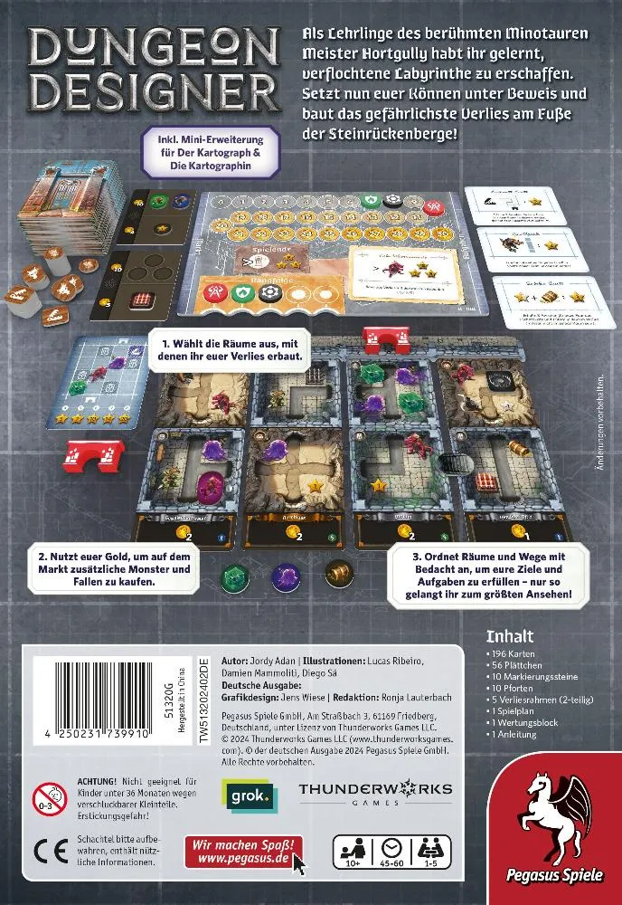 Dungeon Designer - Anspruchsvolleres Legespiel für Familien mit älteren Kindern