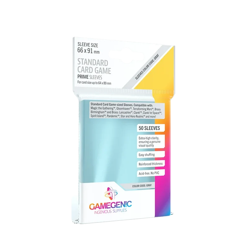 PRIME Standard Card Game Sleeves Clear - Pack mit 50 Stück