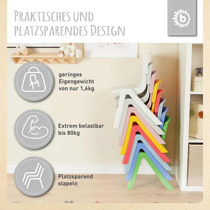 1x Kindertisch & 2x Kinderstuhl Silver