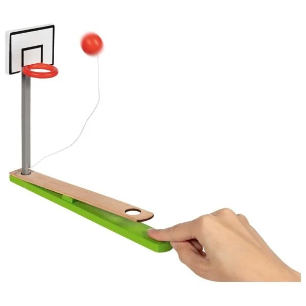 Goki Tischbasketballspiel aus Holz – Geschicklichkeitsspielzeug ab 4 Jahren