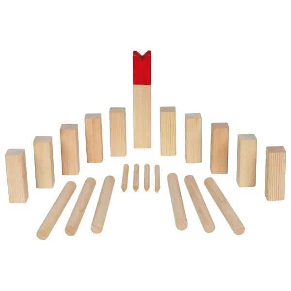 Goki Wikingerspiel Kubb aus Holz im Baumwollbeutel