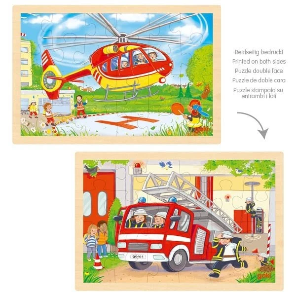 Einlegepuzzle Hubschrauber Feuerwehr – ab 3 Jahren