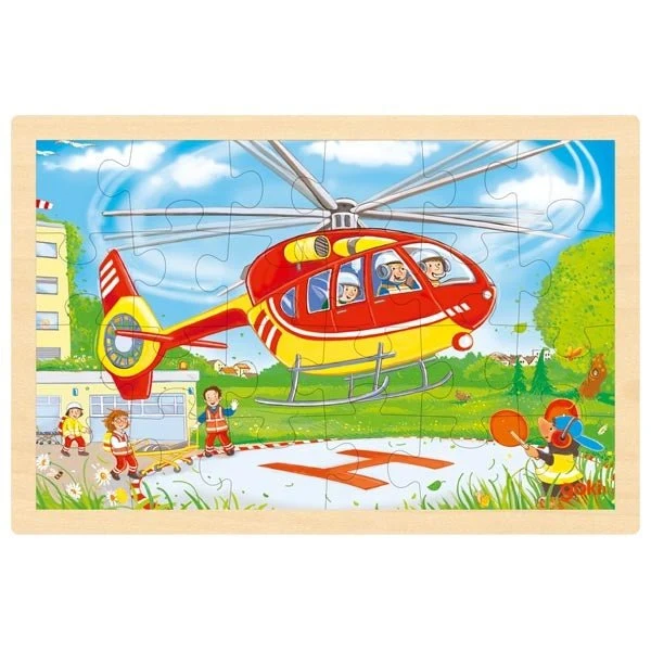 Einlegepuzzle Hubschrauber Feuerwehr – ab 3 Jahren
