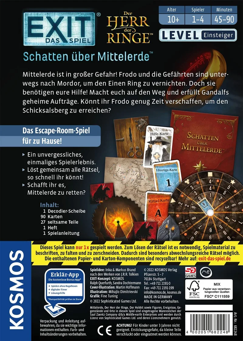 EXIT Herr der Ringe – Schatten über Mittelerde Escape Room Spiel