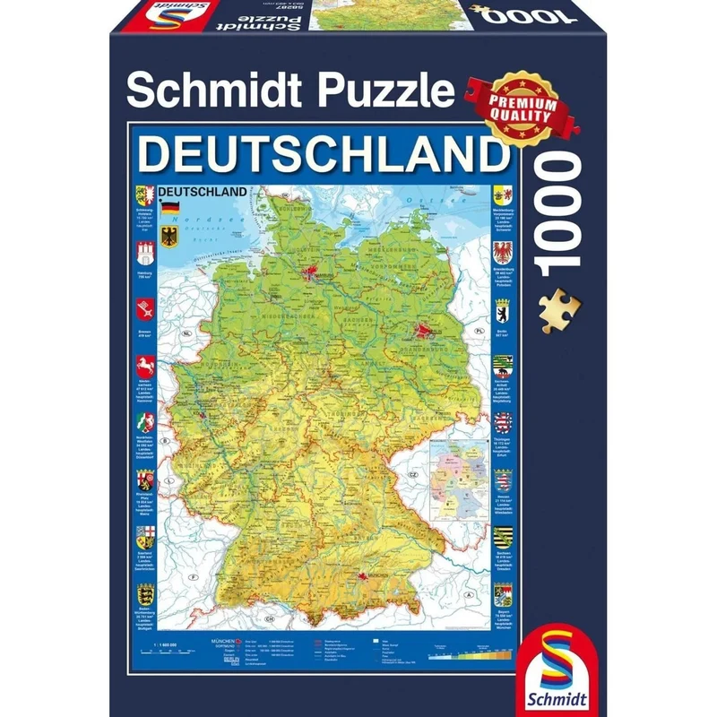 Puzzle Diagon Alley Deutschlandkarte 1000 Teile – Schmidt