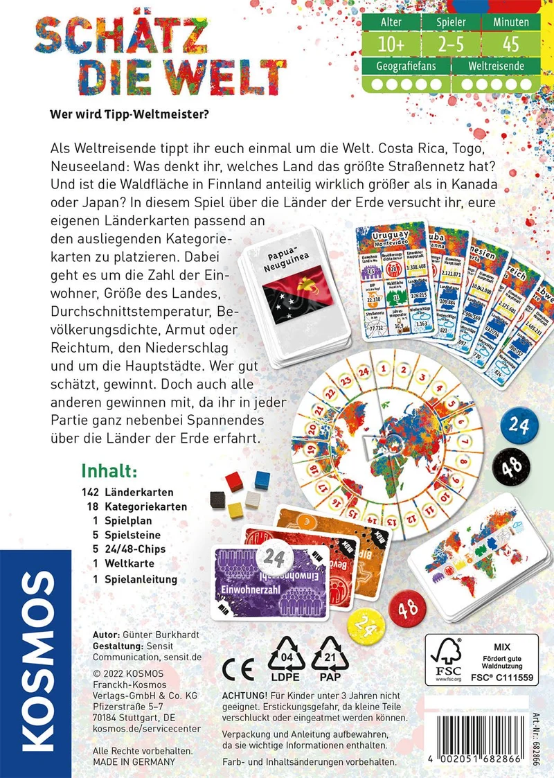 Geografie-Wissensspiel ab 10 Jahren – Kosmos