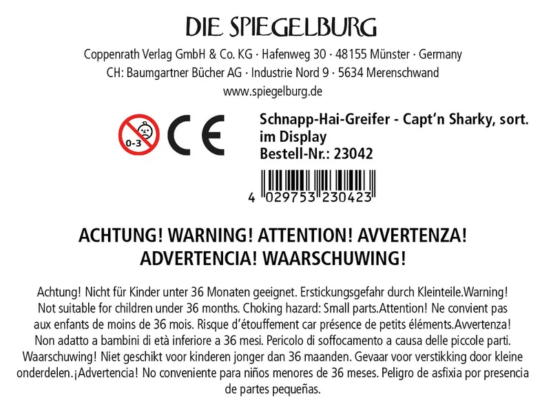 Schnapp-Hai-Greifer Capt'n Sharky – Spiegelburg