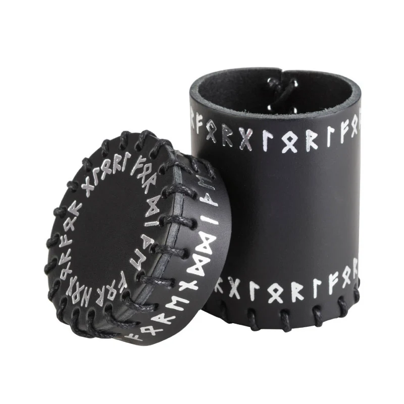 Runic Black Würfelbecher aus Leder