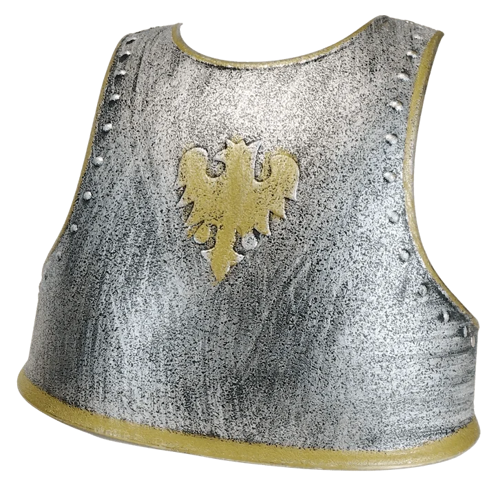 Brustpanzer Adler mit Gurten, 32x31 cm, Silber/Gold