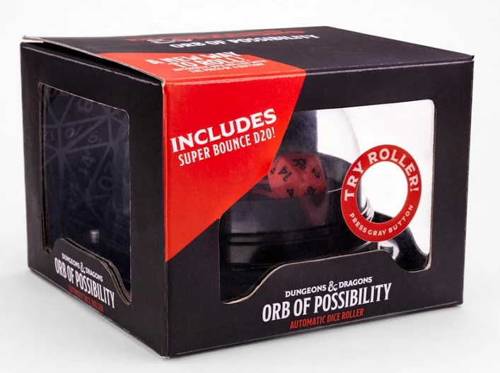 D&D - Orb of Possibility - Dice Roller with Silicone D20