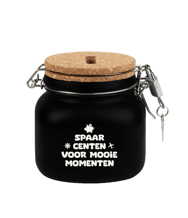 Schwarze Spardose Schöne Momente 12,5cm