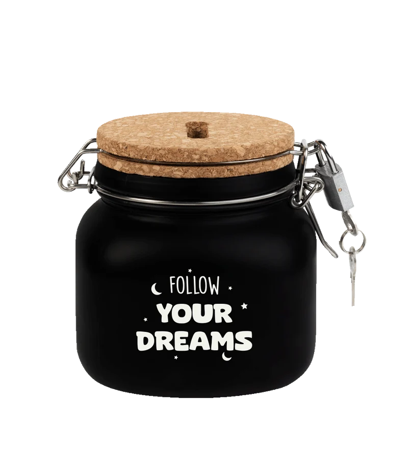 Schwarze Spardose Follow Your Dreams 12,5cm