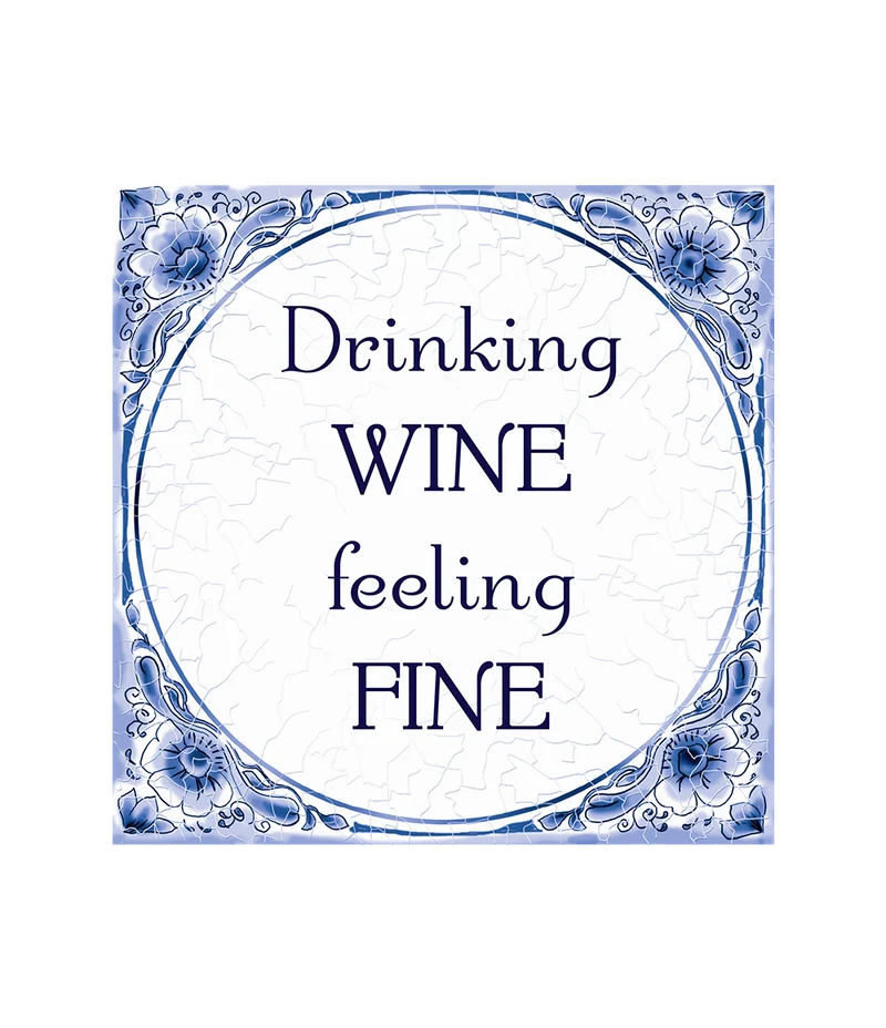 Wein trinken Delfter Fliese