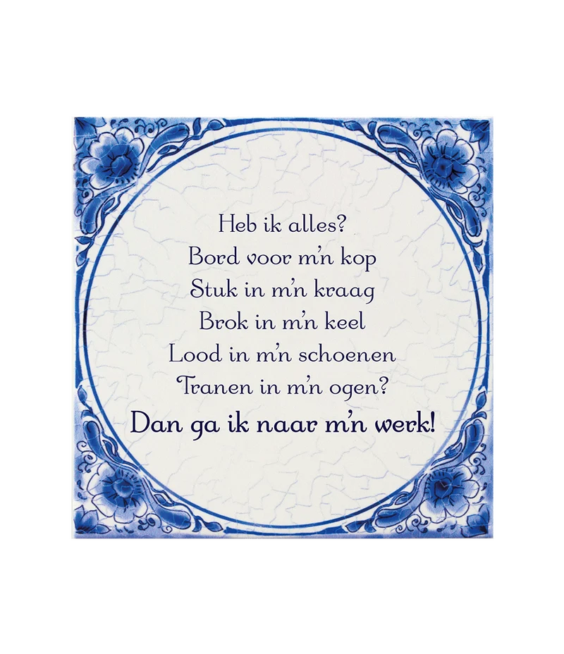 Teller für meinen Kopf Delfter Blau Fliese