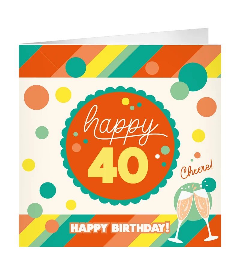 40 Jahre Grußkarte 23cm