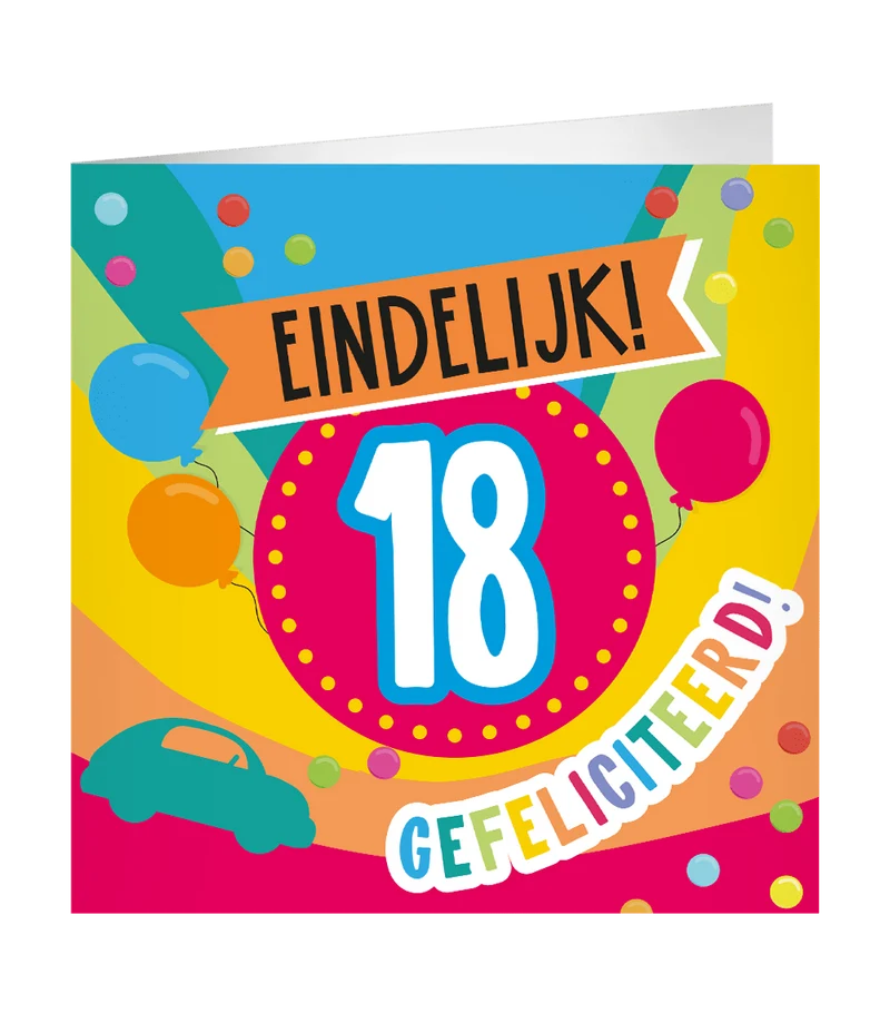18 Jahre Grußkarte 23cm