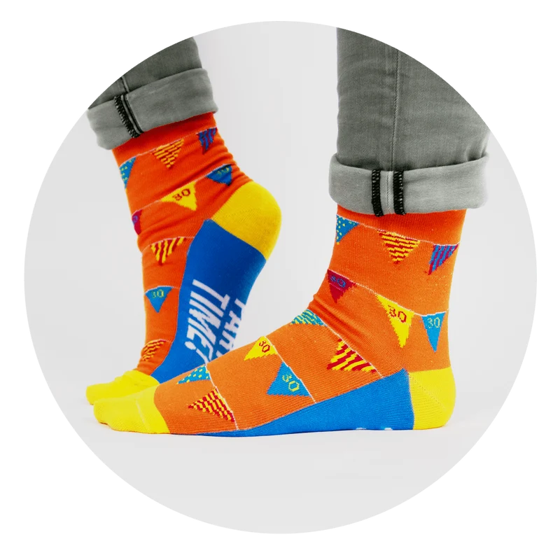 Lustige Socken 30 Jahre Flaggen 1 Paar