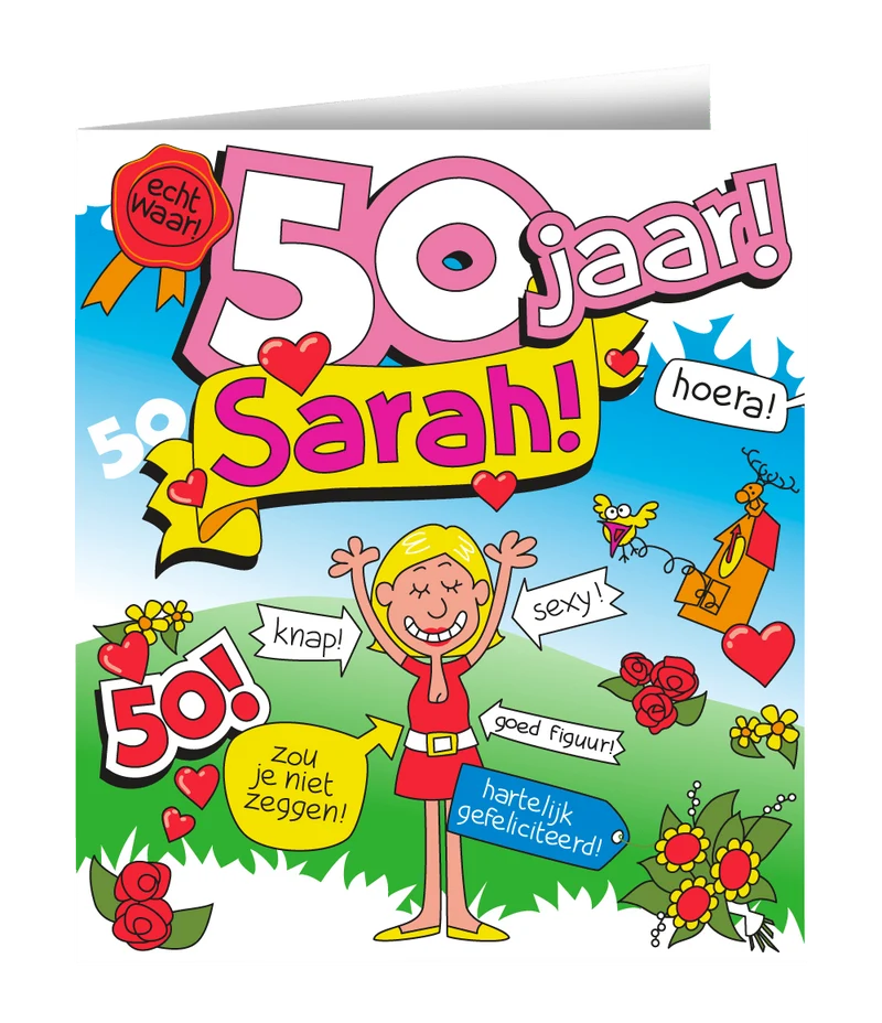 Geburtstagskarte Sarah Cartoon 16,5cm