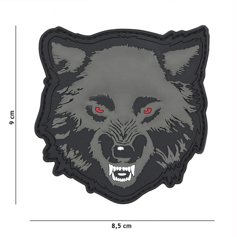 Patch 3D PVC Wolf grau