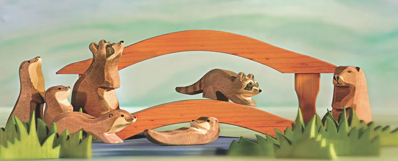 Ostheimer Holzfigur Waschbär laufend