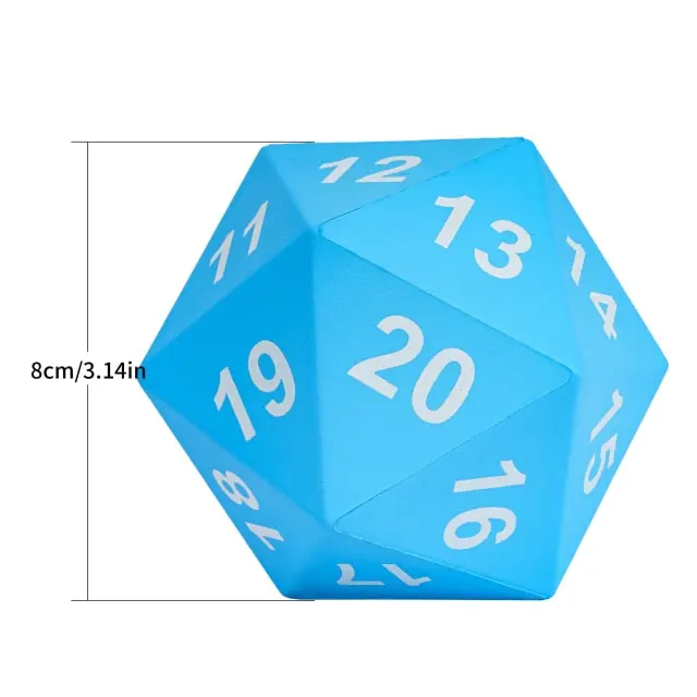 Würfel der Giganten – Jumbo D20 Stresswürfel aus Schaumstoff