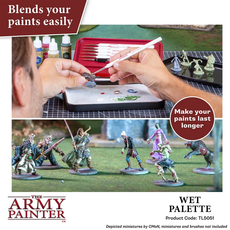 Wet Palette – Feuchtpalette für Miniaturenmalerei mit Pinselhalter & Zubehör