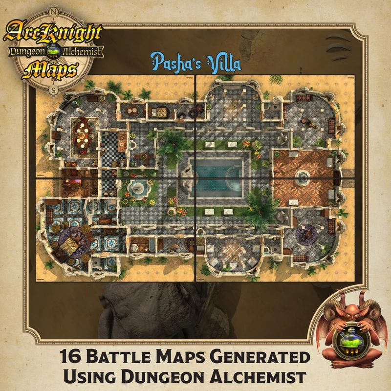 Dungeon Alchemist Map-Serie (4 verschiedene Kartenpacks)