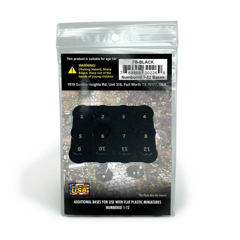 Bases für ArcKnight Miniaturen (nummeriert 1-12)