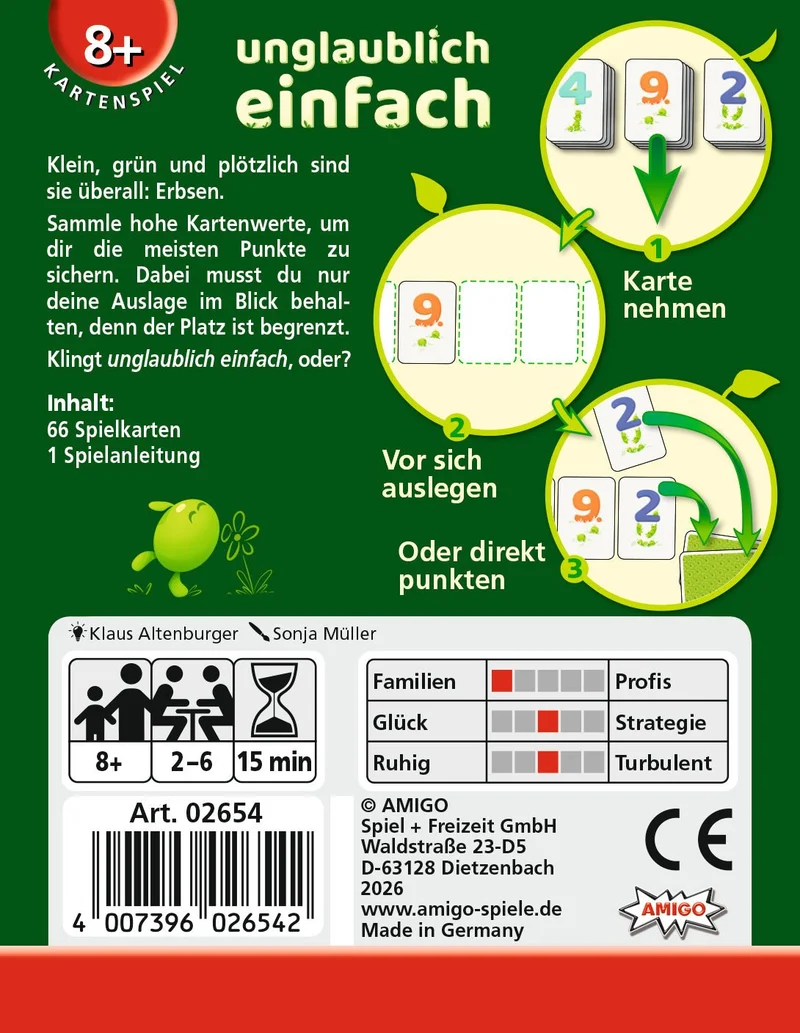 Unglaublich Einfach - Erbsen sammeln Kartenspiel