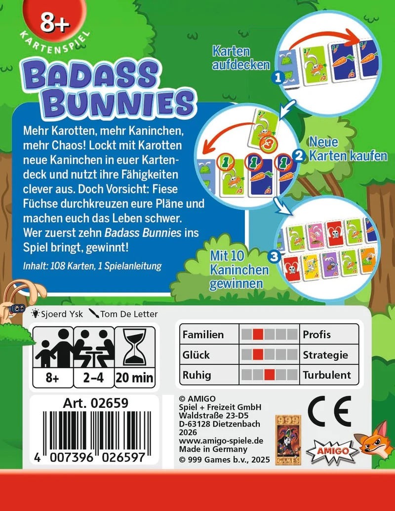 Badass Bunnies - Kartenspiel mit Kaninchen und Karotten