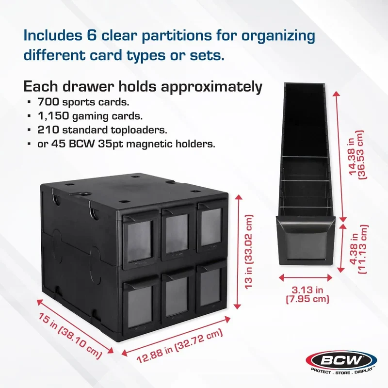 BCW 6‑Schubladen Card Catalog (für bis zu 6500 Karten)
