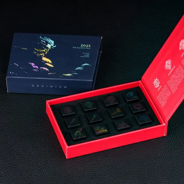 Pantheon’s Hand – Obsidian 12x D6 Geschenkset