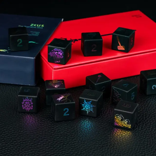 Pantheon’s Hand – Obsidian 12x D6 Geschenkset