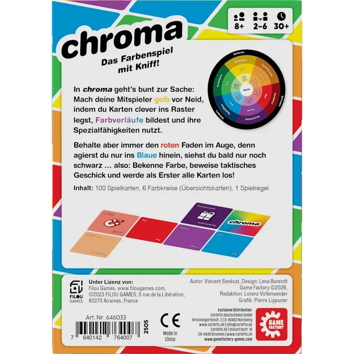 Chroma Legespiel – farbenfrohes Ablegespiel
